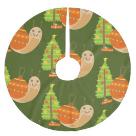 熱帯クリスマス7月カタツムリ夏クリスマス ブラッシュドポリエステルツリースカート