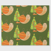 熱帯クリスマス7月カタツムリ夏クリスマス ラッピングペーパー (フラット)