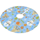 熱帯クリスマス7月カタツムリ雪だるま夏クリスマス ブラッシュドポリエステルツリースカート (アングル)