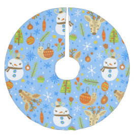 熱帯クリスマス7月カタツムリ雪だるま夏クリスマス ブラッシュドポリエステルツリースカート