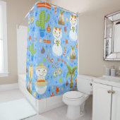 熱帯クリスマス7月雪だるまサボテン夏クリスマス シャワーカーテン (インサイチュ)