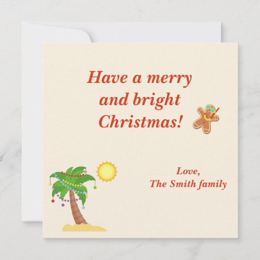 熱帯クリスマス カード (裏面)
