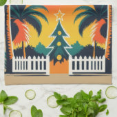 熱帯クリスマス キッチンタオル (折り畳み)