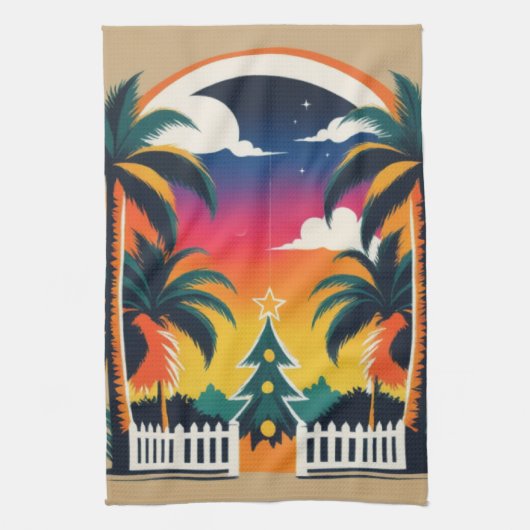 熱帯クリスマス キッチンタオル (縦)