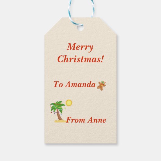 熱帯クリスマス ギフトタグ (裏面)
