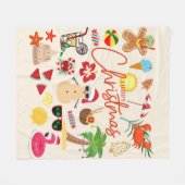 熱帯クリスマス フリースブランケット (正面(横))