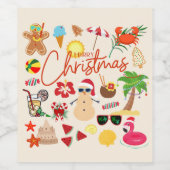 熱帯クリスマス ワインラベル (シングルラベル)