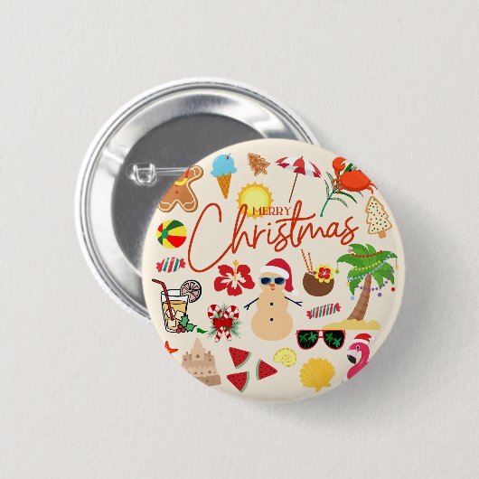熱帯クリスマス 缶バッジ (正面&裏面)