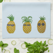 熱帯クールなパイナップル台所タオル キッチンタオル (折り畳み)