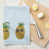 熱帯クールなパイナップル台所タオル キッチンタオル (四つ折り)