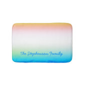 熱帯クール青白グラデーションと青文字 バスマット (正面)