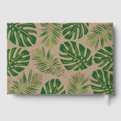 熱帯グリーンと葉金ゴールド素朴結婚性 ゲストブック (裏面)