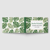 熱帯グリーンと葉金ゴールド結婚ズ ゲストブック (全面)