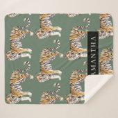 熱帯グリーンウォーターのタイガースの名前 シェルパブランケット (正面(横))