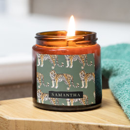 熱帯グリーンウォーターのタイガースの名前 スクエアシール