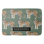 熱帯グリーンウォーターのタイガースの名前 バスマット (正面)