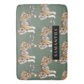 熱帯グリーンウォーターのタイガースの名前 バスマット (正面縦)