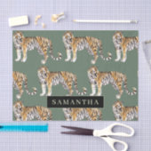 熱帯グリーンウォーターのタイガースの名前 薄葉紙 (クラフト)