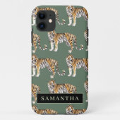 熱帯グリーンウォーターのタイガースの名前 Case-Mate iPhoneケース (裏面)