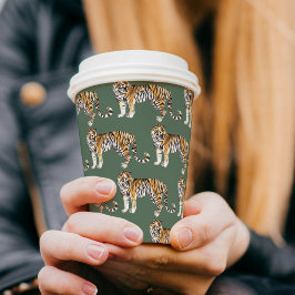 熱帯グリーンウォーターのタイガースパターン 紙コップ