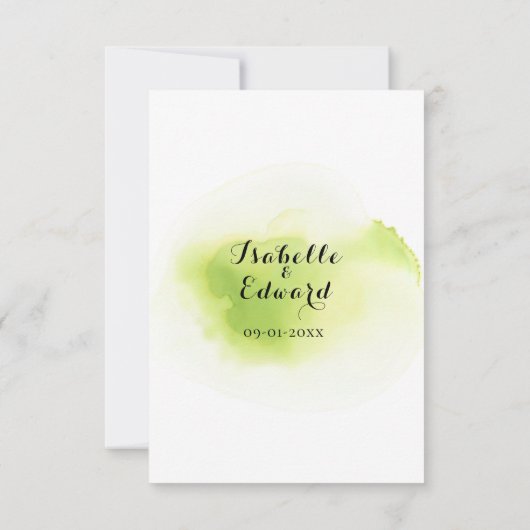 熱帯グリーンウォーター色モンステラ葉 出欠カード (裏面)