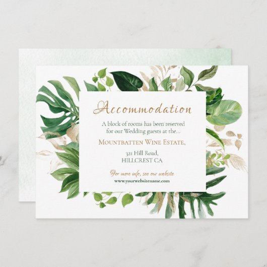 熱帯グリーンウォーター色モンステラ離れのフレーム (正面/裏面)