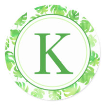 熱帯グリーンウォーター葉カラーモノグラム