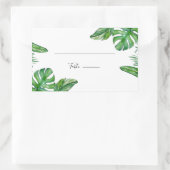 熱帯グリーンウォーター葉カラーモンテ結婚ラ 長方形シール (バッグ)