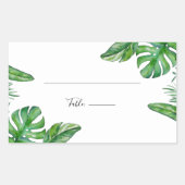 熱帯グリーンウォーター葉カラーモンテ結婚ラ 長方形シール (正面)