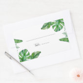 熱帯グリーンウォーター葉カラーモンテ結婚ラ 長方形シール (封筒)