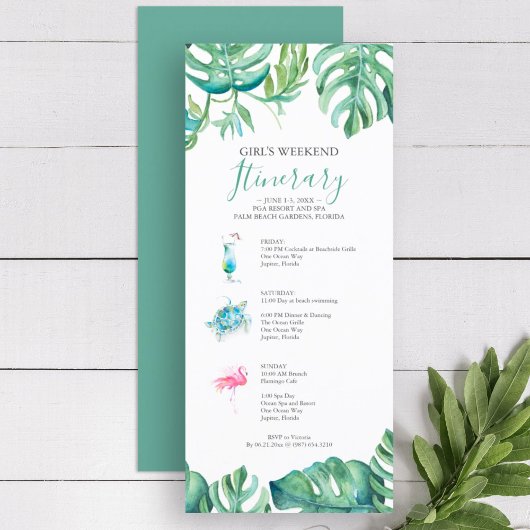 熱帯グリーンウォーター葉カラー旅行日程