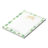 熱帯グリーンウォーター葉カラー金ゴールドフェイク箔 ノートパッド (回転)