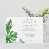 熱帯グリーンウォーター葉パーム結婚ズ 招待状 (スタンド正面)