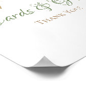 熱帯グリーンウォーター離れパーム結婚のサイン ポスター (角)