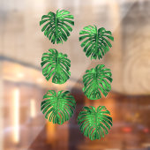 熱帯グリーンジャングルのセット葉 ウィンドウサイン (シート2)