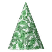 熱帯グリーンパーム葉ズ夏アートパターン パーティーハット (裏面)