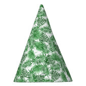 熱帯グリーンパーム葉ズ夏アートパターン パーティーハット (右)
