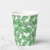熱帯グリーンパーム葉ズ夏アートパターン 紙コップ (右)