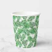 熱帯グリーンパーム葉ズ夏アートパターン 紙コップ (正面)