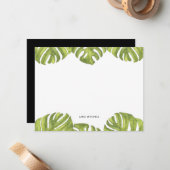 熱帯グリーンパーム葉 ノートカード (正面/裏面インサイチュ)