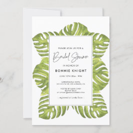熱帯グリーンパーム離れブライダルシャワー 招待状