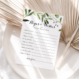 熱帯グリーンベビーシャワー希望カード ポストカード