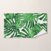 熱帯グリーンホワイトジャングル離れ群 バスタオルセット (ハンドタオル)