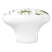 熱帯グリーンホワイトパームの木 セラミックノブ (側面)