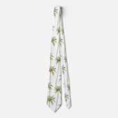 熱帯グリーンホワイトパームの木 ネクタイ (正面)