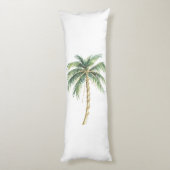 熱帯グリーンホワイトパームの木 ボディピロー (裏面 (縦))
