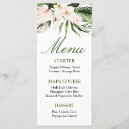 熱帯グリーンメニューカード メニュー