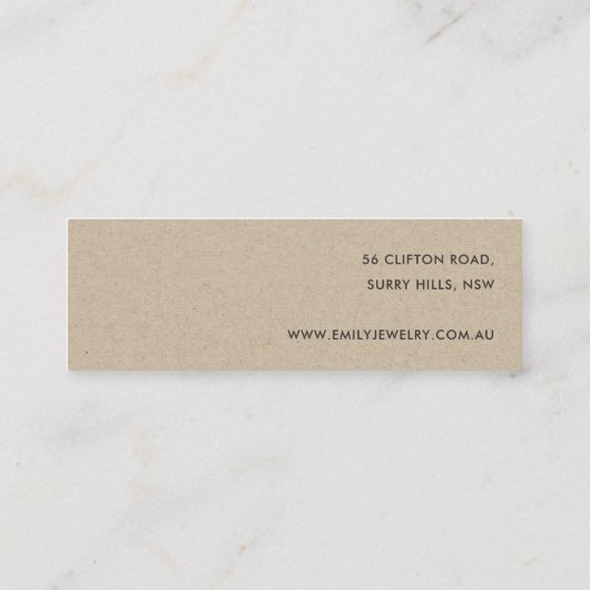 熱帯グリーンモステラ動物群スタッド耳飾りディスプレイ スキニー名刺 (裏面)