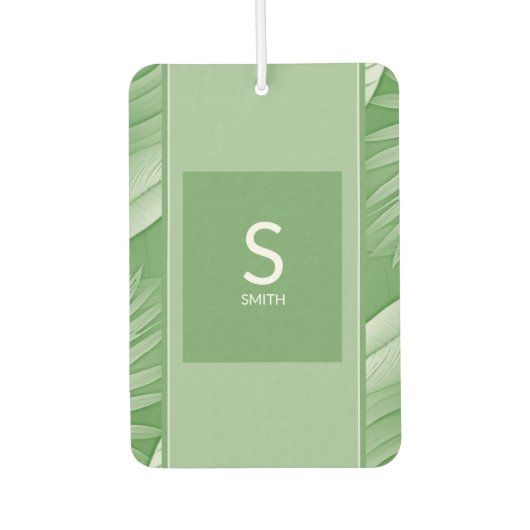 熱帯グリーンモノグラム カーエアーフレッシュナー (正面)