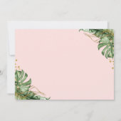 熱帯グリーンリーピンク金ゴールドアーチ写真卒業 サンキューカード (裏面)